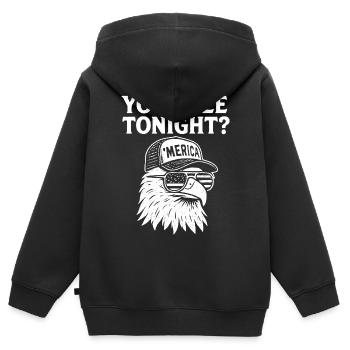 Du bist heute Abend frei, Adler, 4. Juli - Kinder Premium Organic Zip Hoodie - Schwarz - Hinten - AI Model Kid Male (0cm)