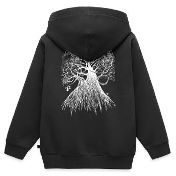Chêne Grenouille Vue Inversée - Sweat Premium à capuche zippé enfant bio - noir - Dos - AI Model Kid Male (0cm)