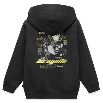 Urban Future – Streetwear futuriste - Sweat Premium à capuche zippé enfant bio - noir - Dos - AI Model Kid Male (0cm)