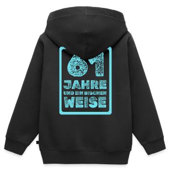 Sagesse 61 - Sweat Premium à capuche zippé enfant bio - noir - Dos - AI Model Kid Male (0cm)