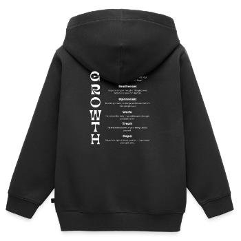 Growth Development - Kids Premium Organic Zip-up Hoodie - black - Back - AI Model Kid Male (0cm)