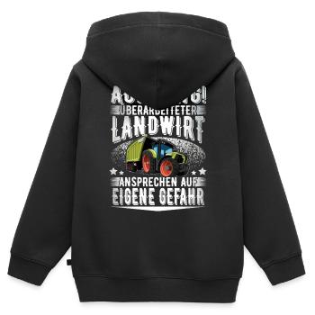 Landwirt - Kinder Premium Organic Zip Hoodie - Schwarz - Hinten - AI Model Kid Male (0cm)