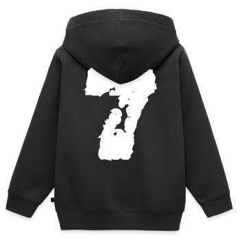 7 Numéro Sept - Sweat Premium à capuche zippé enfant bio - noir - Dos - AI Model Kid Male (0cm)
