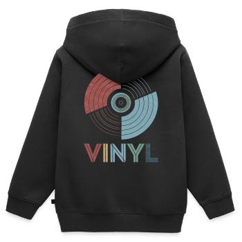 Vinyl Retro - Kinder Premium Organic Zip Hoodie - Schwarz - Hinten - AI Model Kid Male (0cm)