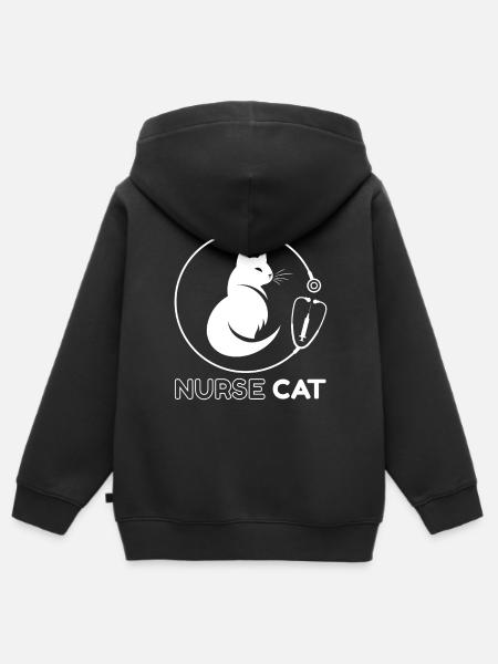 Katzenkrankenschwester-Stethoskop - Kinder Premium Organic Zip Hoodie - Schwarz