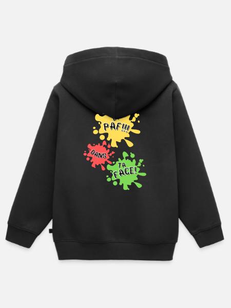Boom, direkt ins Gesicht! - Kinder Premium Organic Zip Hoodie - Schwarz