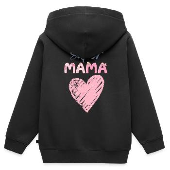Mama - Super Mama - Kinder Premium Organic Zip Hoodie - Schwarz - Hinten - AI Model Kid Male (0cm)