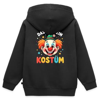 Déguisement de clown de carnaval Carnaval Carnaval - Sweat Premium à capuche zippé enfant bio - noir - Dos - AI Model Kid Male (0cm)