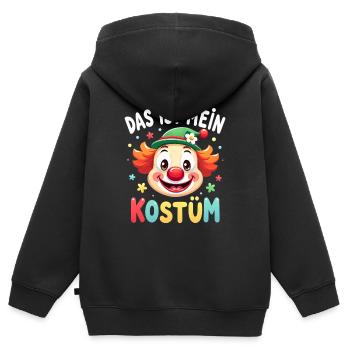 Déguisement de clown de carnaval Carnaval Carnaval - Sweat Premium à capuche zippé enfant bio - noir - Dos - AI Model Kid Male (0cm)