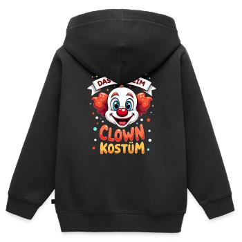 Déguisement de clown de carnaval Carnaval Carnaval - Sweat Premium à capuche zippé enfant bio - noir - Dos - AI Model Kid Male (0cm)