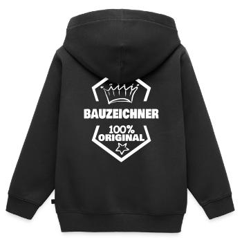 Dessinateur - Sweat Premium à capuche zippé enfant bio - noir - Dos - AI Model Kid Male (0cm)
