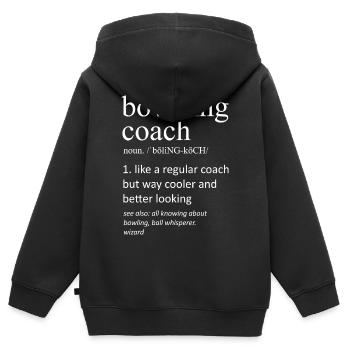 Bowling Coach Funny Dictionary Definition - Kids Premium Organic Zip-up Hoodie - black - Back - AI Model Kid Male (0cm)