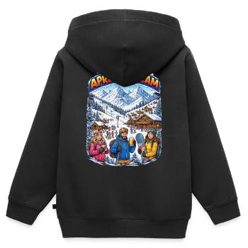 Après Ski Team Bergidyll - Kinder Premium Organic Zip Hoodie - Schwarz - Hinten - AI Model Kid Male (0cm)
