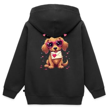 Dackel Dachshund Tekel - Kinder Premium Organic Zip Hoodie - Schwarz - Hinten - AI Model Kid Male (0cm)
