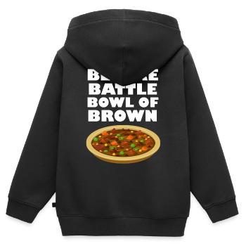 Avant le Battle Bowl de Brown - Sweat Premium à capuche zippé enfant bio - noir - Dos - AI Model Kid Male (0cm)