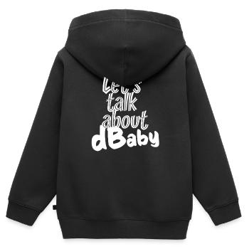 Let's Talk About dBaby - für Tontechniker - Kinder Premium Organic Zip Hoodie - Schwarz - Hinten - AI Model Kid Male (0cm)