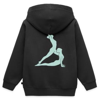 Yoga Silhouette - Kinder Premium Organic Zip Hoodie - Schwarz - Hinten - AI Model Kid Male (0cm)