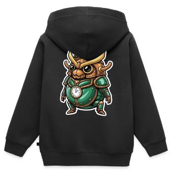 Uhrmacher Scarab Steampunk Emerald Armor - Kinder Premium Organic Zip Hoodie - Schwarz - Hinten - AI Model Kid Male (0cm)