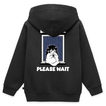 Regen lädt bitte warten Manga-Stimmung - Kinder Premium Organic Zip Hoodie - Schwarz - Hinten - AI Model Kid Male (0cm)