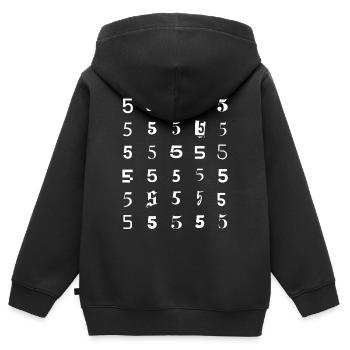 Rastermuster Nummer Fünf - Kinder Premium Organic Zip Hoodie - Schwarz - Hinten - AI Model Kid Male (0cm)
