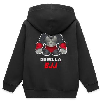 Gorilla BJJ Grappling Beast Design - Kids Premium Organic Zip-up Hoodie - black - Back - AI Model Kid Male (0cm)