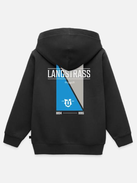 Langstrass Edition - Kinder Premium Organic Zip Hoodie - Schwarz