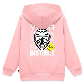 Folge Deinem Instinkt: Berg-MTB - Kinder Premium Organic Zip Hoodie - Rosa - Hinten - AI Model Kid Female (0cm)
