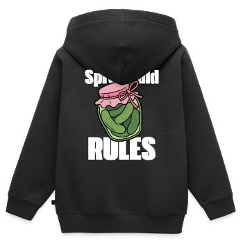 Spreewald cucumbers in a mason jar with bow - Kids Premium Organic Zip-up Hoodie - black - Back - AI Model Kid Male (0cm)