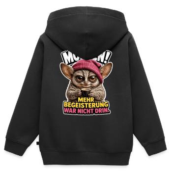 Mehr Begeisterung war nicht drin - Kinder Premium Organic Zip Hoodie - Schwarz - Hinten - AI Model Kid Male (0cm)