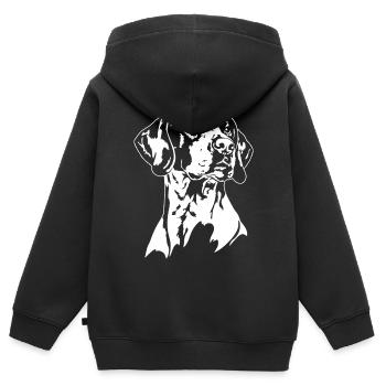 Pointer Portrait Hunde Jagdhunde Jagdhund Wilsigns - Kinder Premium Organic Zip Hoodie - Schwarz - Hinten - AI Model Kid Male (0cm)