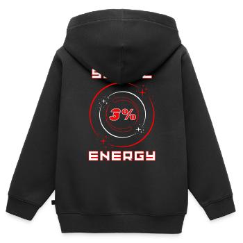 Sozialer Energie-Niedrig - Kinder Premium Organic Zip Hoodie - Schwarz - Hinten - AI Model Kid Male (0cm)