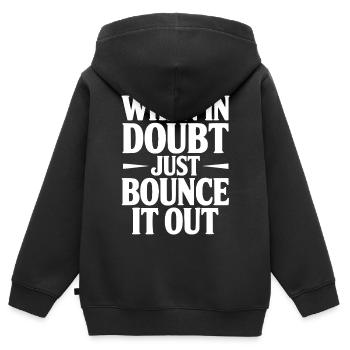 En cas de doute, il suffit de la faire rebondir - Sweat Premium à capuche zippé enfant bio - noir - Dos - AI Model Kid Male (0cm)