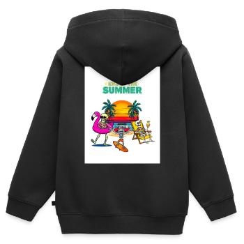 Fun estival de squelettes à la plage - Sweat Premium à capuche zippé enfant bio - noir - Dos - AI Model Kid Male (0cm)