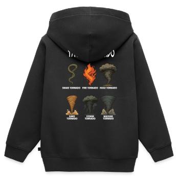 types of tornado Weather tornado chasing Vintage - Kids Premium Organic Zip-up Hoodie - black - Back - AI Model Kid Male (0cm)