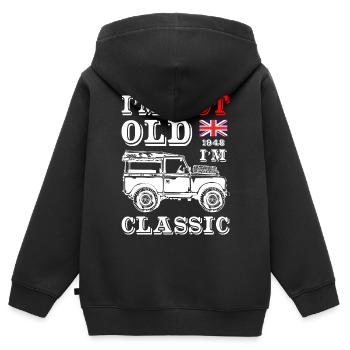 I_Am_Not_Old_I_Am_Classic - Sweat Premium à capuche zippé enfant bio - noir - Dos - AI Model Kid Male (0cm)
