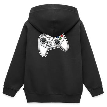 Retro-Controller Illustration - Kinder Premium Organic Zip Hoodie - Schwarz - Hinten - AI Model Kid Male (0cm)