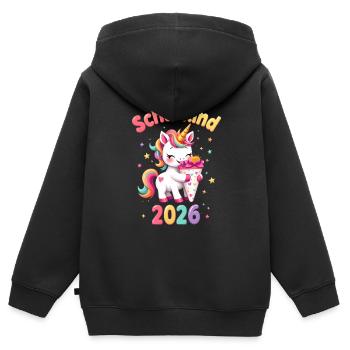 Scolaire 2026 Inscription scolaire 2026 Retour à l’école - Sweat Premium à capuche zippé enfant bio - noir - Dos - AI Model Kid Male (0cm)