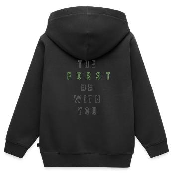 May the Forst be with you - (zentriert) - Kinder Premium Organic Zip Hoodie - Schwarz - Hinten - AI Model Kid Male (0cm)