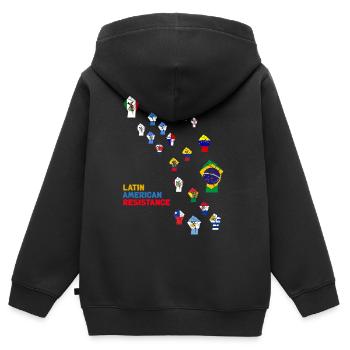 Mosaik des lateinamerikanischen Widerstands - Kinder Premium Organic Zip Hoodie - Schwarz - Hinten - AI Model Kid Male (0cm)