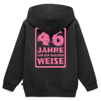 Spruch 46 - Kinder Premium Organic Zip Hoodie - Schwarz - Hinten - AI Model Kid Male (0cm)