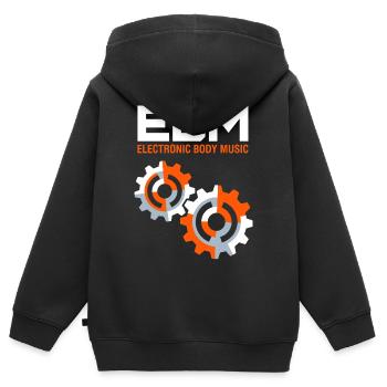 Electronic Body Music - EBM Industrial - Kinder Premium Organic Zip Hoodie - Schwarz - Hinten - AI Model Kid Male (0cm)