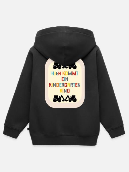 Willkommen Kindergartenkind Bagger - Kinder Premium Organic Zip Hoodie - Schwarz