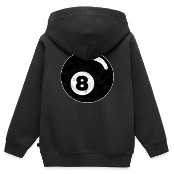 Billiard billiard ball black eight eight vintage - Kids Premium Organic Zip-up Hoodie - black - Back - AI Model Kid Male (0cm)