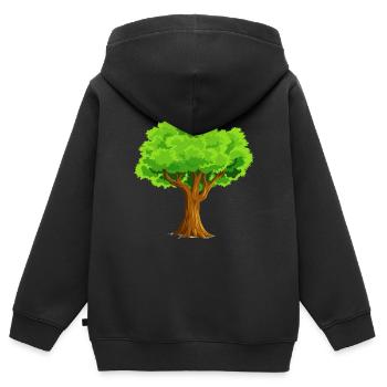 baum tree baumstamm wald forest woods33 - Kinder Premium Organic Zip Hoodie - Schwarz - Hinten - AI Model Kid Male (0cm)