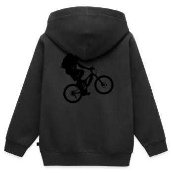 Bike - Kinder Premium Organic Zip Hoodie - Schwarz - Hinten - AI Model Kid Male (0cm)