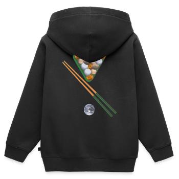 billard,planeten,planet,erde,spiel - Kinder Premium Organic Zip Hoodie - Schwarz - Hinten - AI Model Kid Male (0cm)