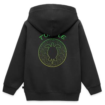 Turtle Schildkröte turtle Vintage - Kinder Premium Organic Zip Hoodie - Schwarz - Hinten - AI Model Kid Male (0cm)