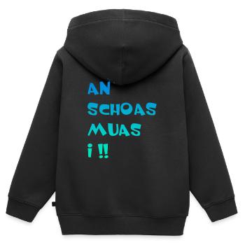 An Schoas muas i, Bayern, Spruch, Rebell - Kinder Premium Organic Zip Hoodie - Schwarz - Hinten - AI Model Kid Male (0cm)