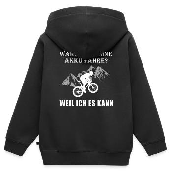 Herren Mountain Bike MTB Fahrrad Ohne Akku - Kinder Premium Organic Zip Hoodie - Schwarz - Hinten - AI Model Kid Male (0cm)