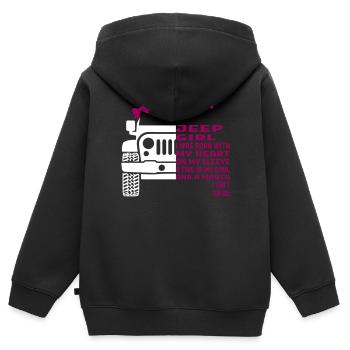 I'm A Jeep Girl - Kinder Premium Organic Zip Hoodie - Schwarz - Hinten - AI Model Kid Male (0cm)